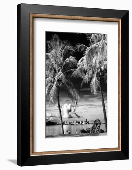 Palm Trees overlooking Downtown Miami - Florida-Philippe Hugonnard-Framed Photographic Print