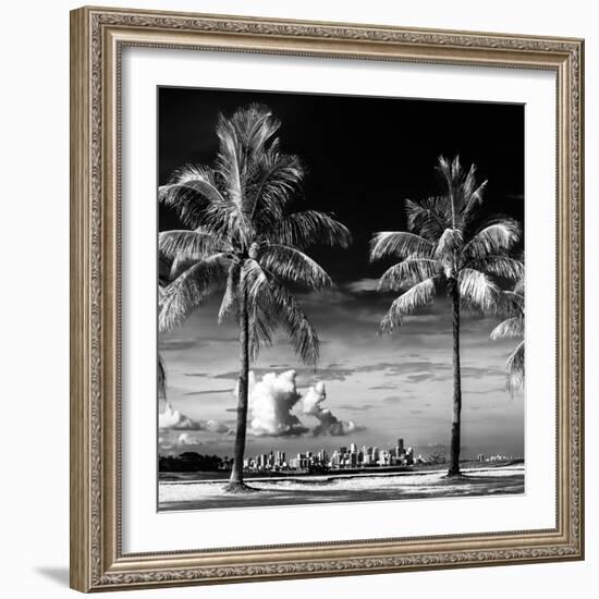 Palm Trees overlooking Downtown Miami - Florida-Philippe Hugonnard-Framed Photographic Print