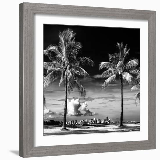 Palm Trees overlooking Downtown Miami - Florida-Philippe Hugonnard-Framed Photographic Print