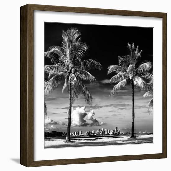 Palm Trees overlooking Downtown Miami - Florida-Philippe Hugonnard-Framed Photographic Print