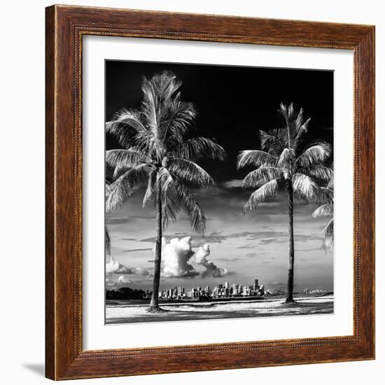 Palm Trees overlooking Downtown Miami - Florida-Philippe Hugonnard-Framed Photographic Print