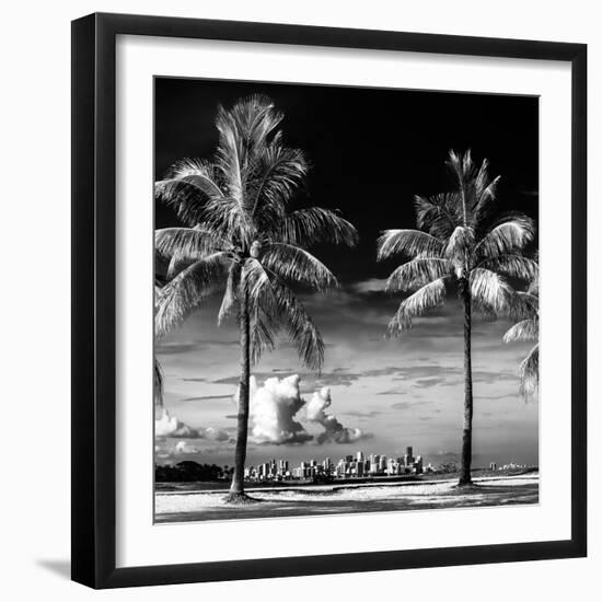 Palm Trees overlooking Downtown Miami - Florida-Philippe Hugonnard-Framed Photographic Print