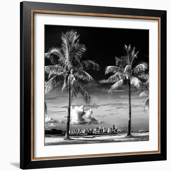 Palm Trees overlooking Downtown Miami - Florida-Philippe Hugonnard-Framed Photographic Print