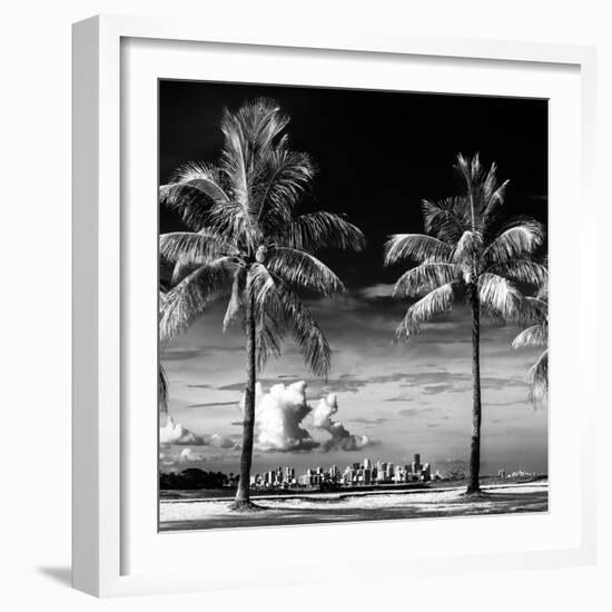 Palm Trees overlooking Downtown Miami - Florida-Philippe Hugonnard-Framed Photographic Print