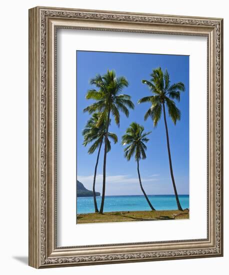 Palm Trees, Port Orly, Island of Espiritu Santo, Vanuatu, South Pacific, Pacific-Michael Runkel-Framed Photographic Print