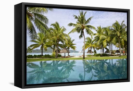 Palm Trees Reflect In The Pool At The Four Seasons Bora Bora-Karine Aigner-Framed Premier Image Canvas