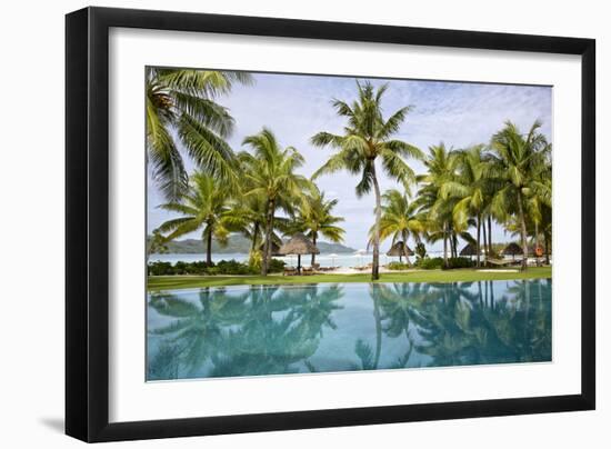 Palm Trees Reflect In The Pool At The Four Seasons Bora Bora-Karine Aigner-Framed Photographic Print