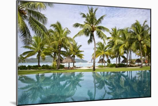 Palm Trees Reflect In The Pool At The Four Seasons Bora Bora-Karine Aigner-Mounted Photographic Print