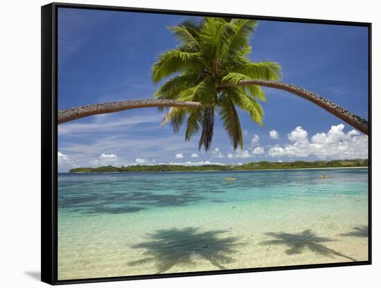 Palm Trees, Shangri-La Fijian Resort, Yanuca Island, Coral Coast, Viti Levu, Fiji, South Pacific-David Wall-Framed Premier Image Canvas