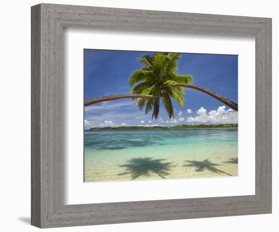 Palm Trees, Shangri-La Fijian Resort, Yanuca Island, Coral Coast, Viti Levu, Fiji, South Pacific-David Wall-Framed Premium Photographic Print