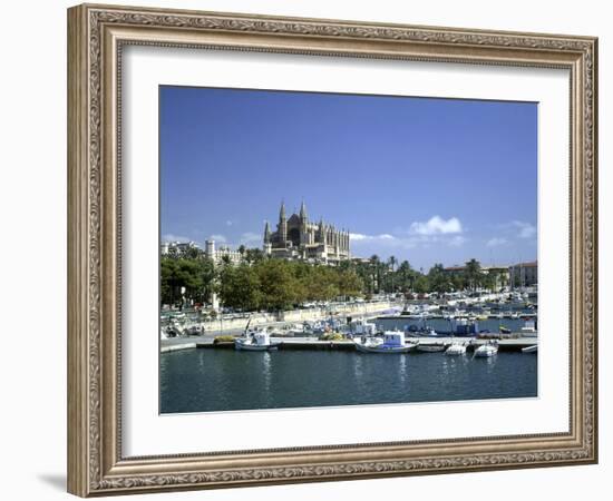 Palma Cathedral and Harbour, Majorca, Spain-Peter Thompson-Framed Photographic Print