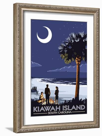 Palmetto Moon - Kiawah Island, South Carolina-Lantern Press-Framed Art Print