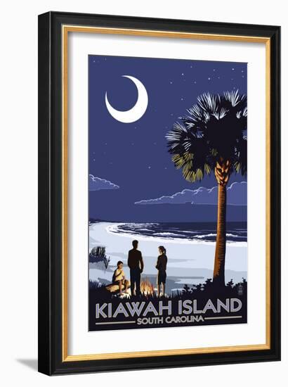 Palmetto Moon - Kiawah Island, South Carolina-Lantern Press-Framed Art Print