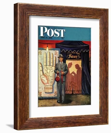 "Palmist" Saturday Evening Post Cover, June 10, 1950-Stevan Dohanos-Framed Giclee Print