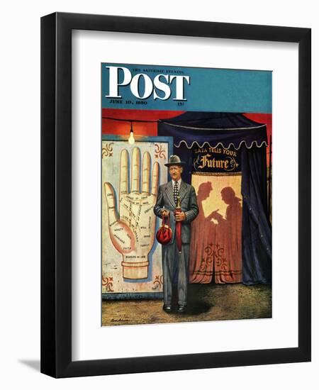 "Palmist" Saturday Evening Post Cover, June 10, 1950-Stevan Dohanos-Framed Giclee Print