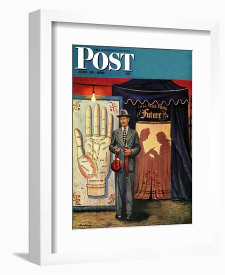 "Palmist" Saturday Evening Post Cover, June 10, 1950-Stevan Dohanos-Framed Giclee Print