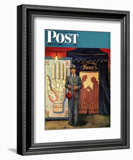 "Palmist" Saturday Evening Post Cover, June 10, 1950-Stevan Dohanos-Framed Giclee Print