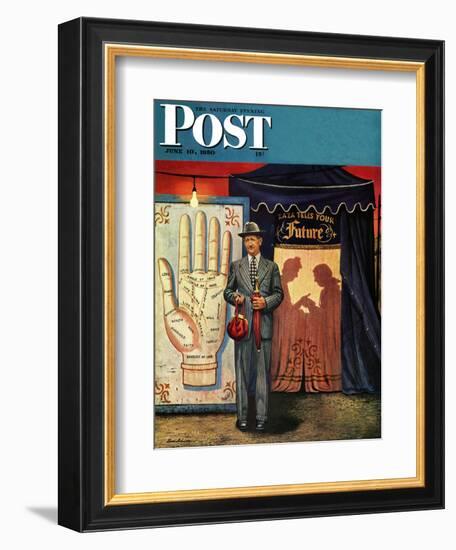 "Palmist" Saturday Evening Post Cover, June 10, 1950-Stevan Dohanos-Framed Giclee Print