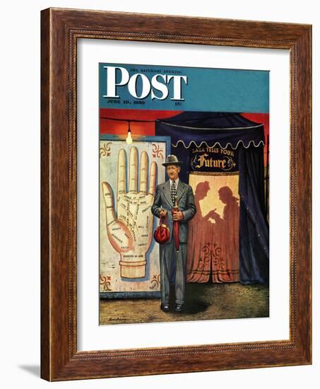 "Palmist" Saturday Evening Post Cover, June 10, 1950-Stevan Dohanos-Framed Giclee Print