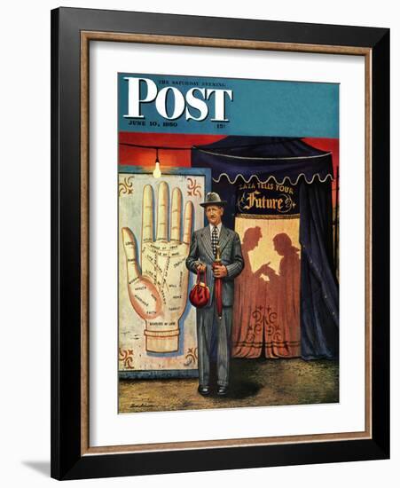 "Palmist" Saturday Evening Post Cover, June 10, 1950-Stevan Dohanos-Framed Giclee Print