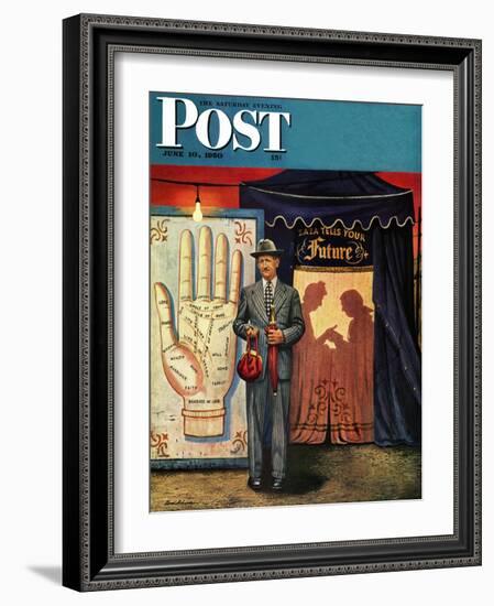 "Palmist" Saturday Evening Post Cover, June 10, 1950-Stevan Dohanos-Framed Giclee Print