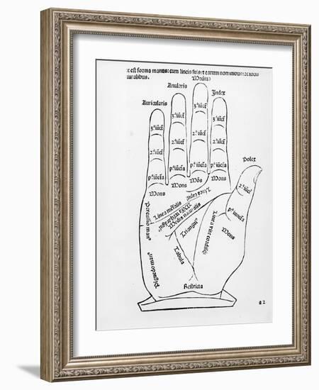 Palmistry (Woodcut) (B/W Photo)-English-Framed Giclee Print