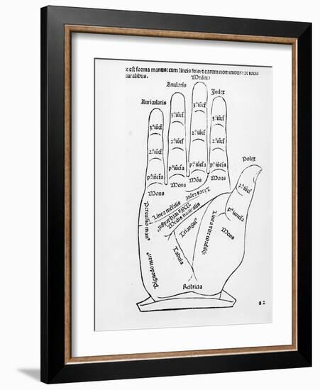 Palmistry (Woodcut) (B/W Photo)-English-Framed Giclee Print