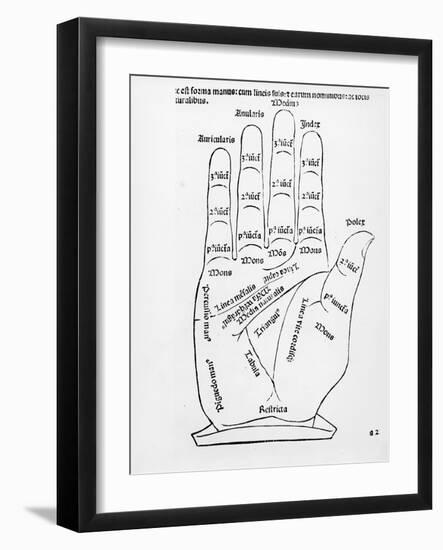 Palmistry (Woodcut) (B/W Photo)-English-Framed Giclee Print