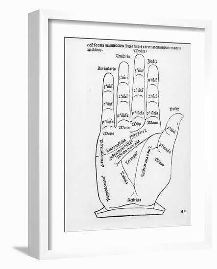 Palmistry (Woodcut) (B/W Photo)-English-Framed Giclee Print