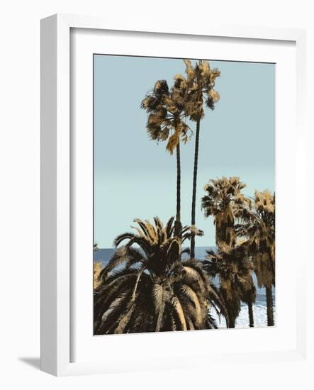 Palms And Beach 1, 2024-David Moore-Framed Art Print