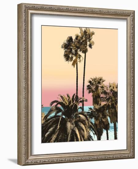 Palms And Beach 4, 2024-David Moore-Framed Art Print