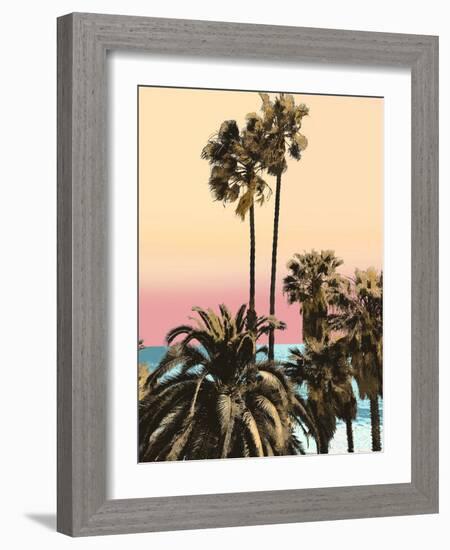 Palms And Beach 4, 2024-David Moore-Framed Art Print