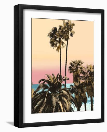 Palms And Beach 4, 2024-David Moore-Framed Art Print