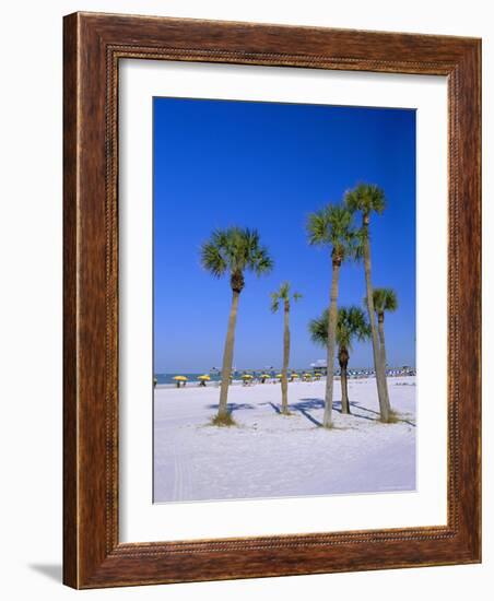 Palms and Beach, Clearwater Beach, Florida, USA-Fraser Hall-Framed Photographic Print