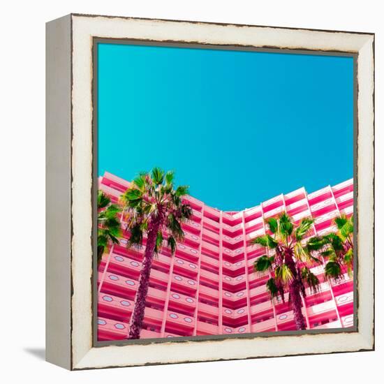 Palms and Hotel-Evgeniya Porechenskaya-Framed Stretched Canvas