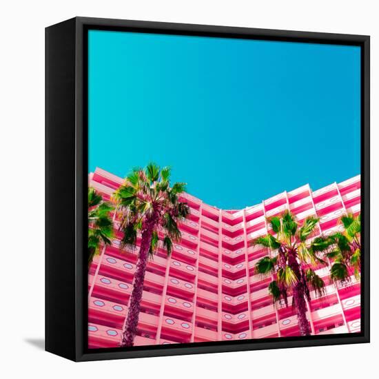 Palms and Hotel-Evgeniya Porechenskaya-Framed Stretched Canvas