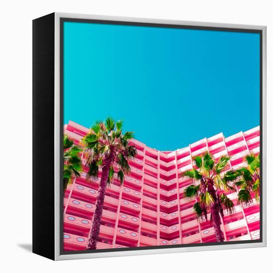 Palms and Hotel-Evgeniya Porechenskaya-Framed Stretched Canvas