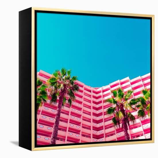 Palms and Hotel-Evgeniya Porechenskaya-Framed Stretched Canvas