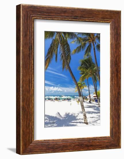 Palms and Umbrellas, Isla Mujeres, Mexico-George Oze-Framed Photographic Print