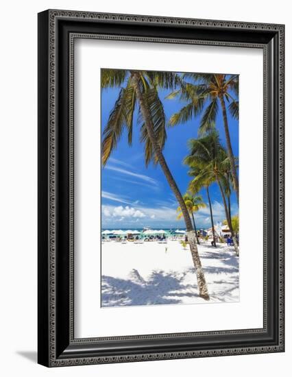 Palms and Umbrellas, Isla Mujeres, Mexico-George Oze-Framed Photographic Print