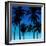 Palms Black on Blue I-Mia Jensen-Framed Art Print