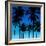 Palms Black on Blue I-Mia Jensen-Framed Art Print