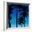 Palms Black on Blue II-Mia Jensen-Framed Art Print