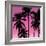 Palms Black on Pink I-Mia Jensen-Framed Art Print