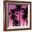 Palms Black on Pink I-Mia Jensen-Framed Art Print