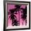 Palms Black on Pink I-Mia Jensen-Framed Art Print