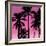 Palms Black on Pink I-Mia Jensen-Framed Art Print