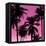 Palms Black on Pink II-Mia Jensen-Framed Stretched Canvas