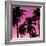 Palms Black on Pink II-Mia Jensen-Framed Art Print