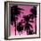 Palms Black on Pink II-Mia Jensen-Framed Art Print